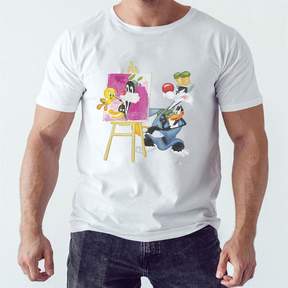 Looney Tunes Tweety Bird Painting Sylvester Shirt