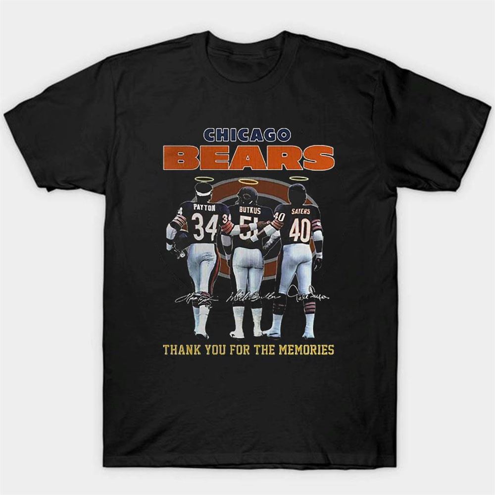 Chicago Bears Payton Butkus And Sayers Thank You For The Memories T-shirt