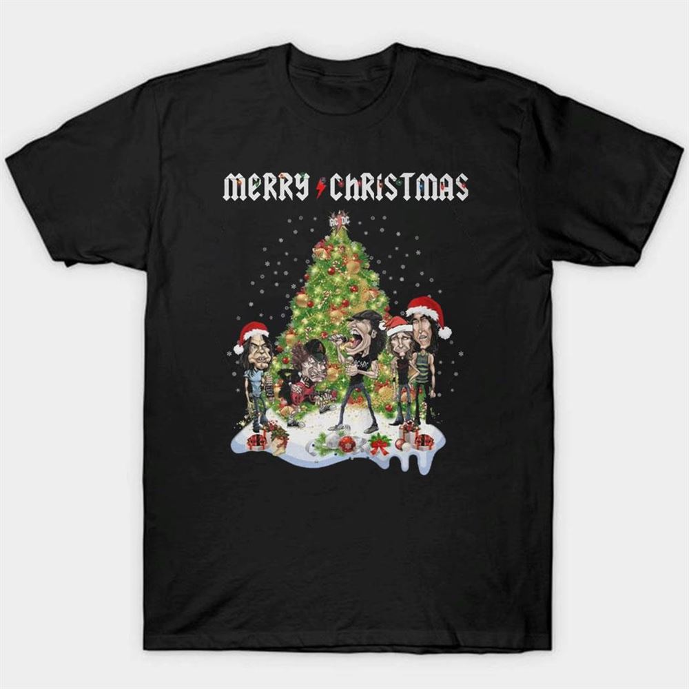 Merry Christmas Acdc Rock Band T-shirt