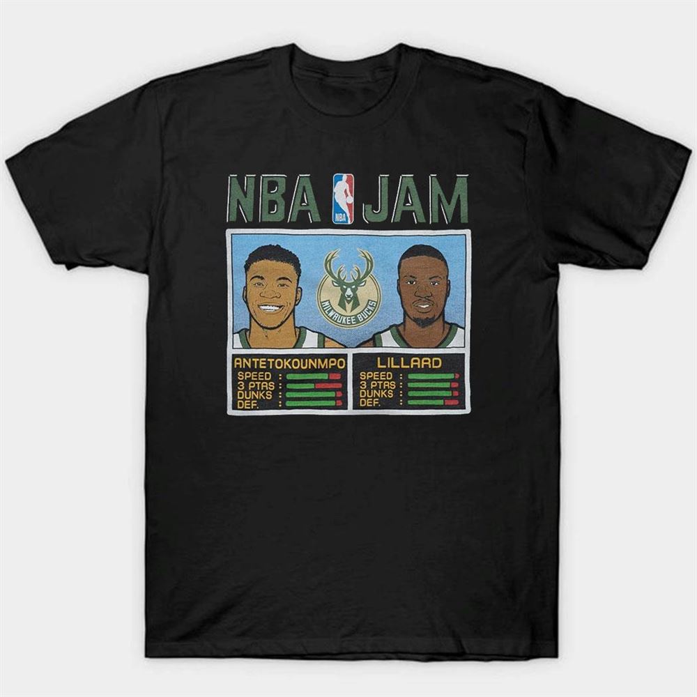 Nba Jam Bucks Antetokounmpo And Lillard Milwaukee Bucks Shirt