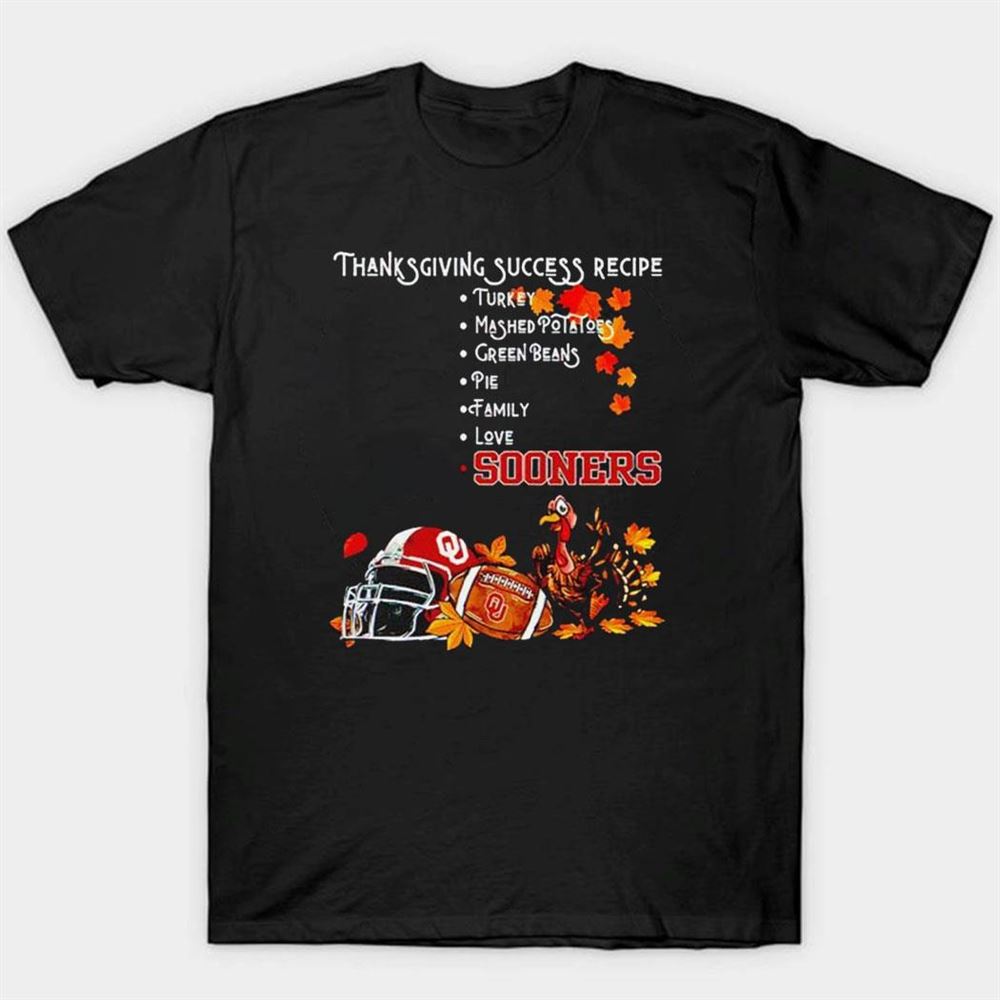 Oklahoma Sooners Thanksgiving Success Recipe Shirt Ladies Tee