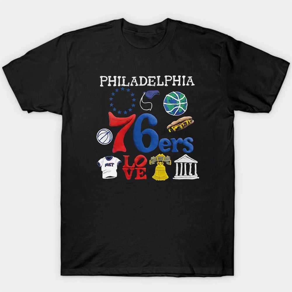 Philadelphia 76ers Nba Market Claymation T-shirt
