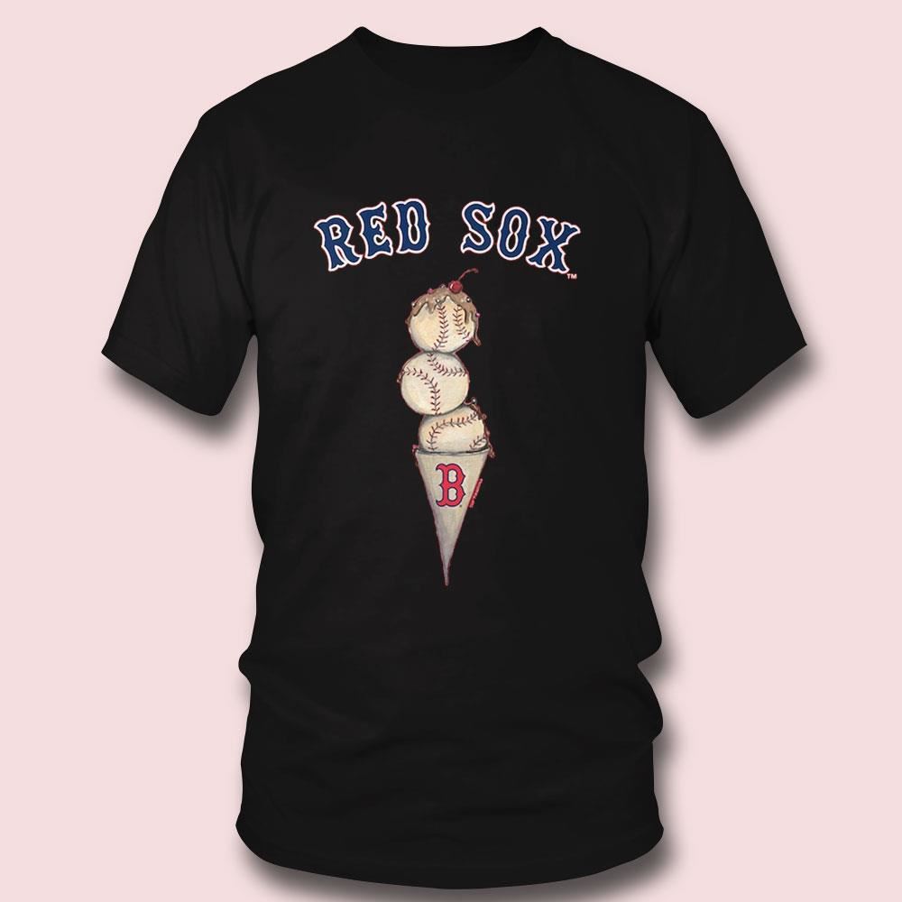 Boston Red Sox Triple Scoop Fringe T-shirt Boston Red Sox Triple Scoop Fringe T-shirt