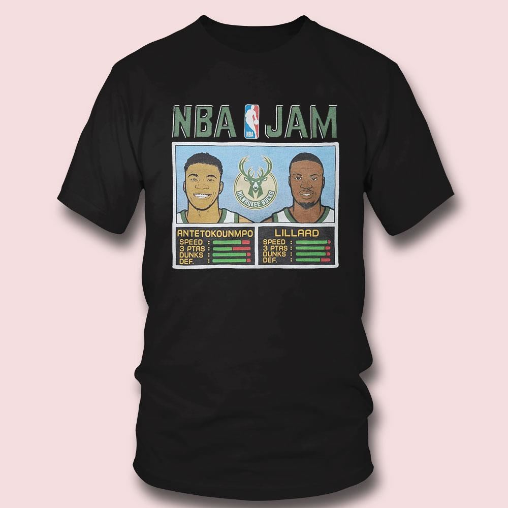 Nba Jam Bucks Antetokounmpo And Lillard Milwaukee Bucks Shirt