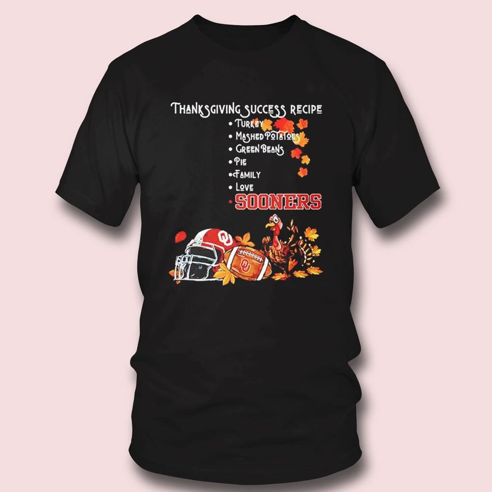 Oklahoma Sooners Thanksgiving Success Recipe Shirt Ladies Tee