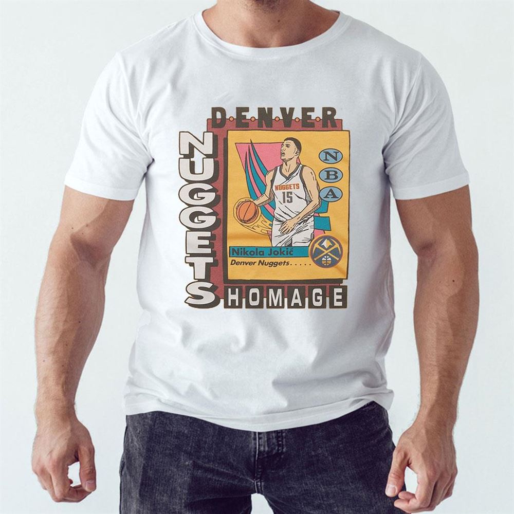 Denver Nuggets Trading Card Nikola Jokic Nba Player T-shirt