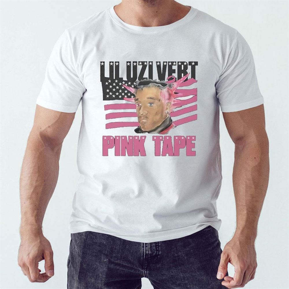Lil Uzi Vert Pink Tape Black Portrait T-shirt