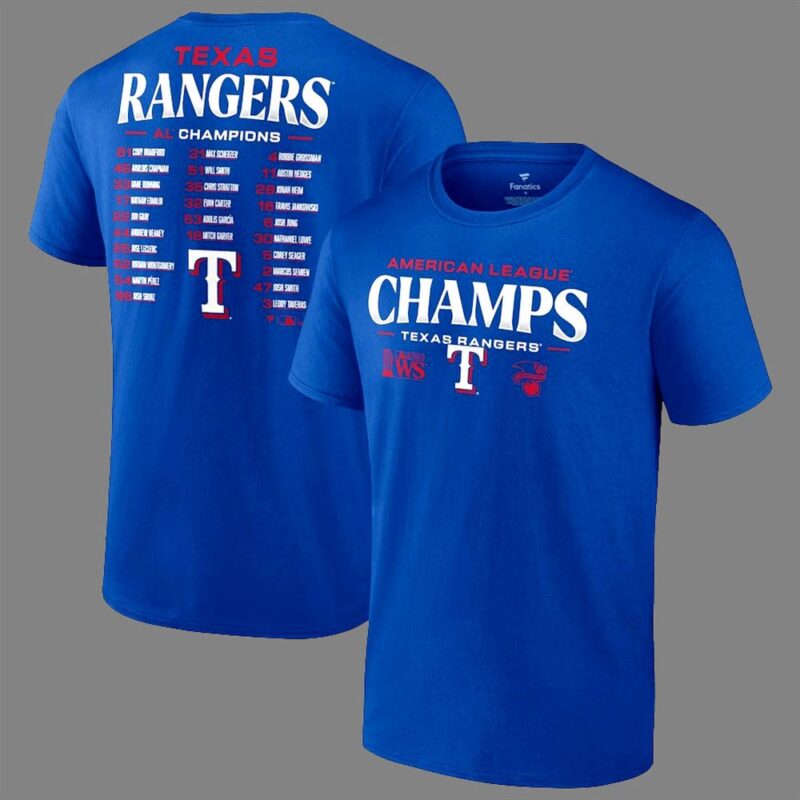 Texas Rangers 2023 American League Champions T-Shirt