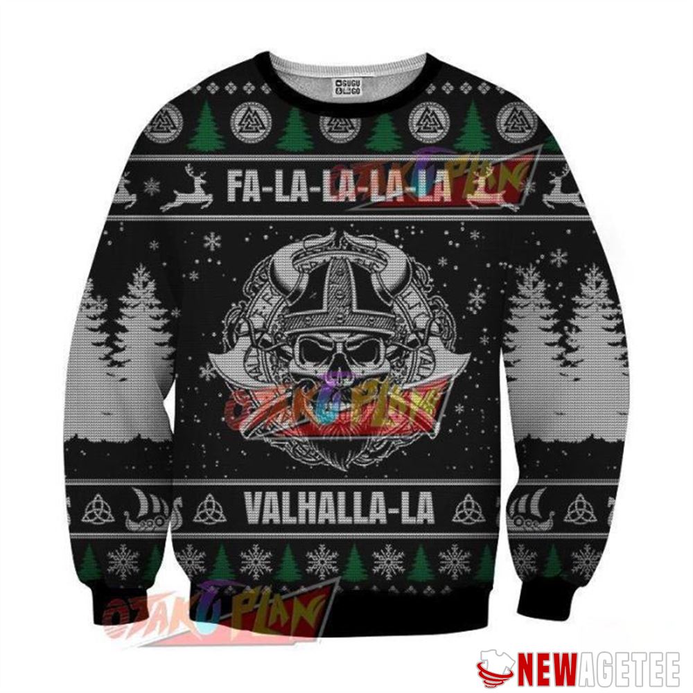 Fa La La Val Ha La La Black Christmas Ugly Sweater