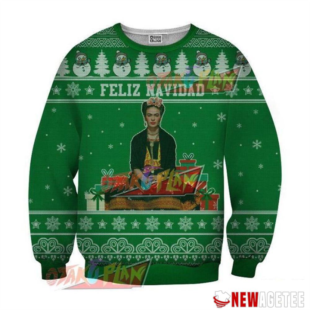 Feliz Navidad Green Christmas Ugly Sweater
