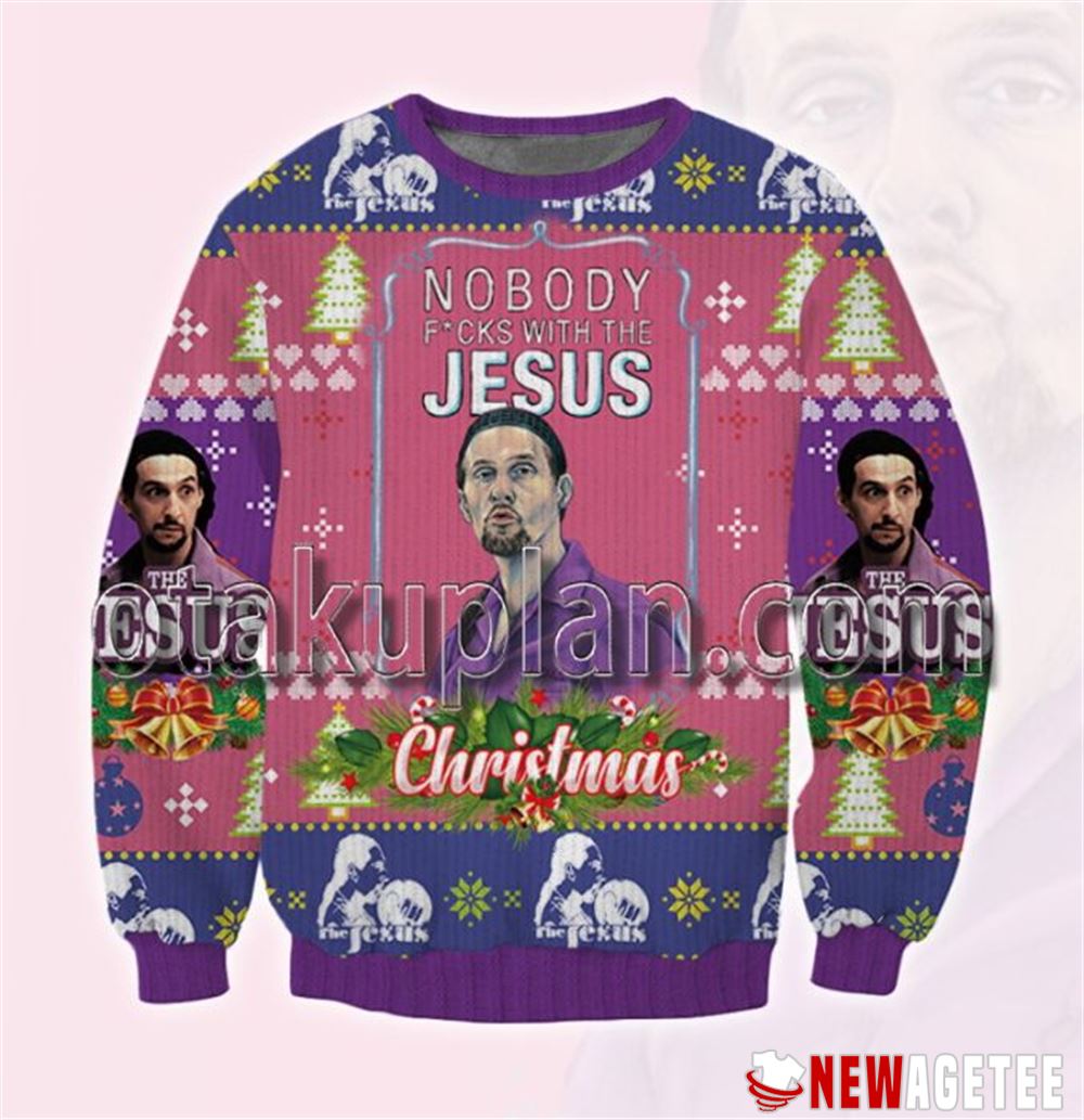 The Big Lebowski Purple Jesus Ball Christmas Ugly Sweater