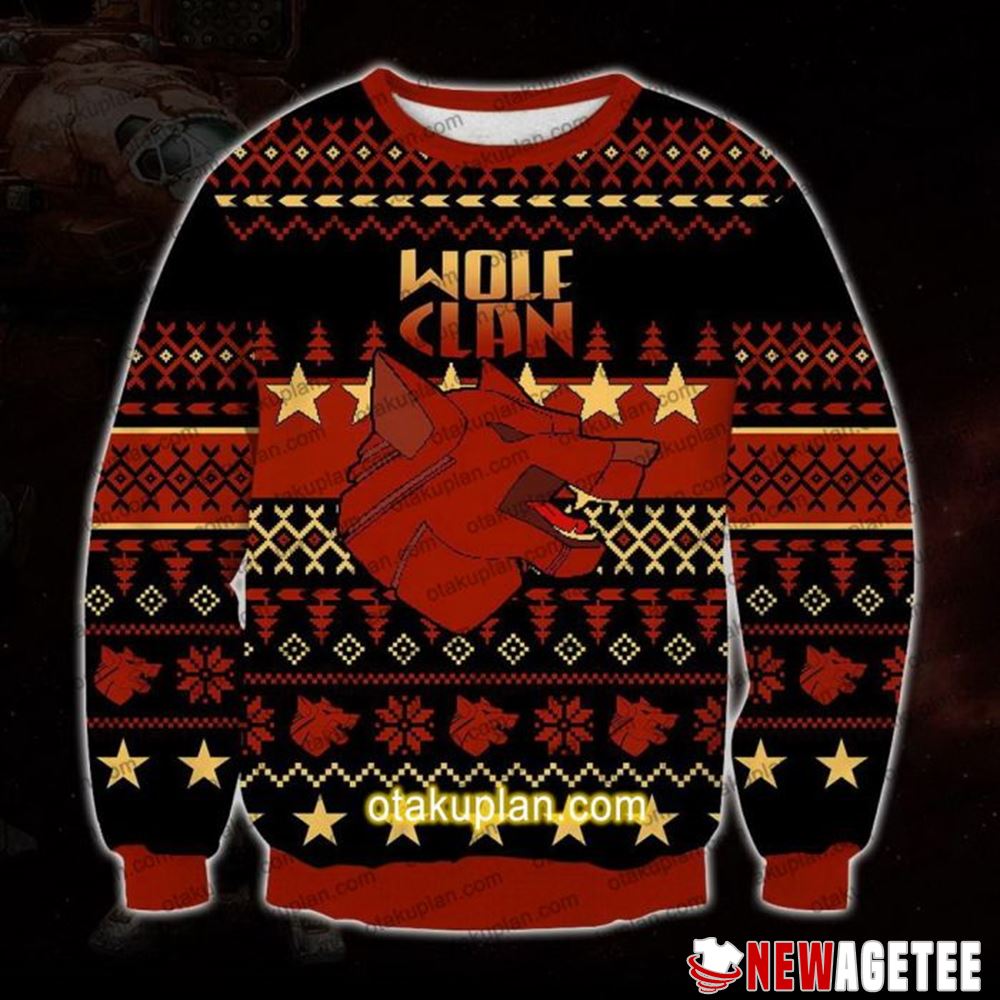 Wolf Clan Battle Tech Ugly Christmas Sweater