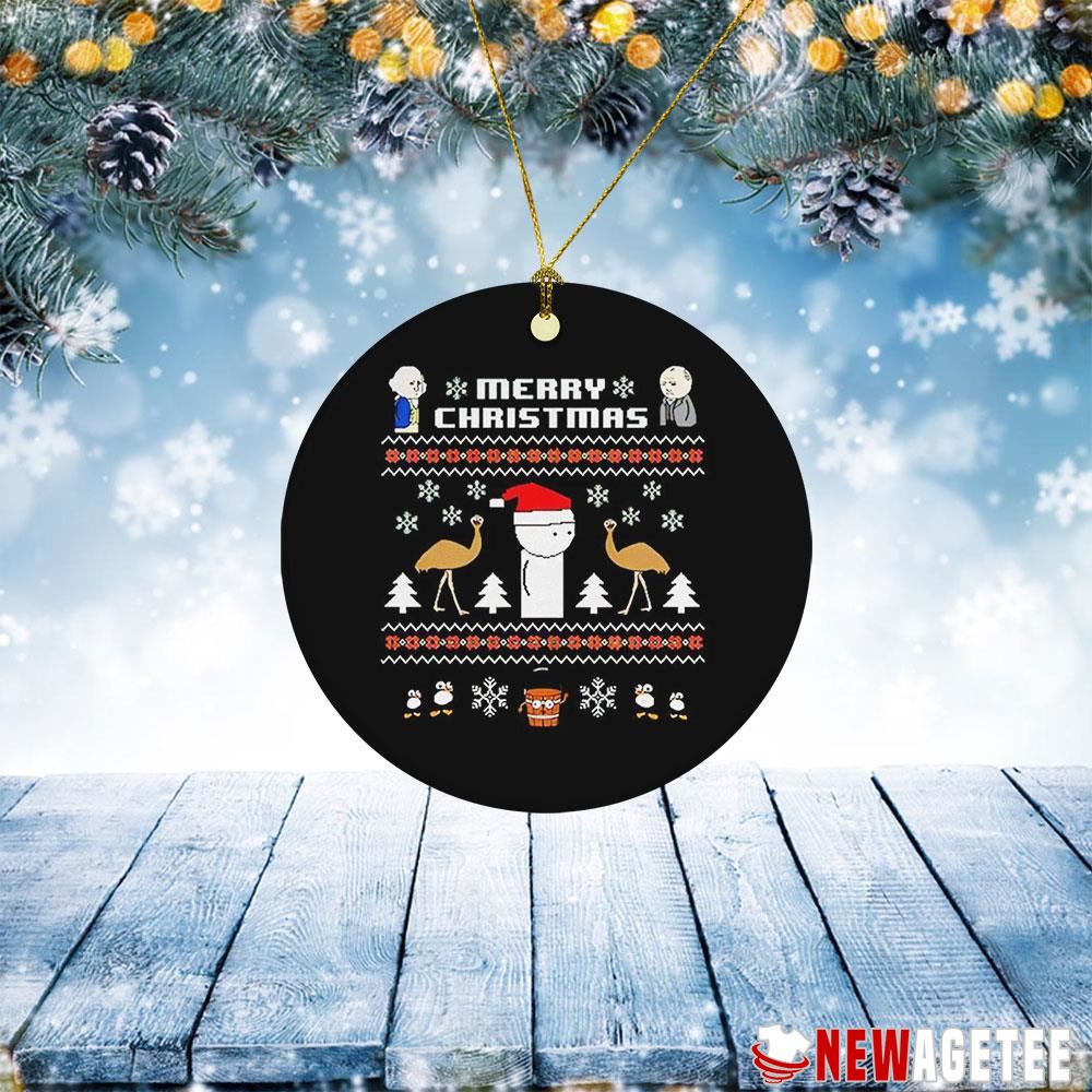 Merry Christmas Snowman And Animals Ornament