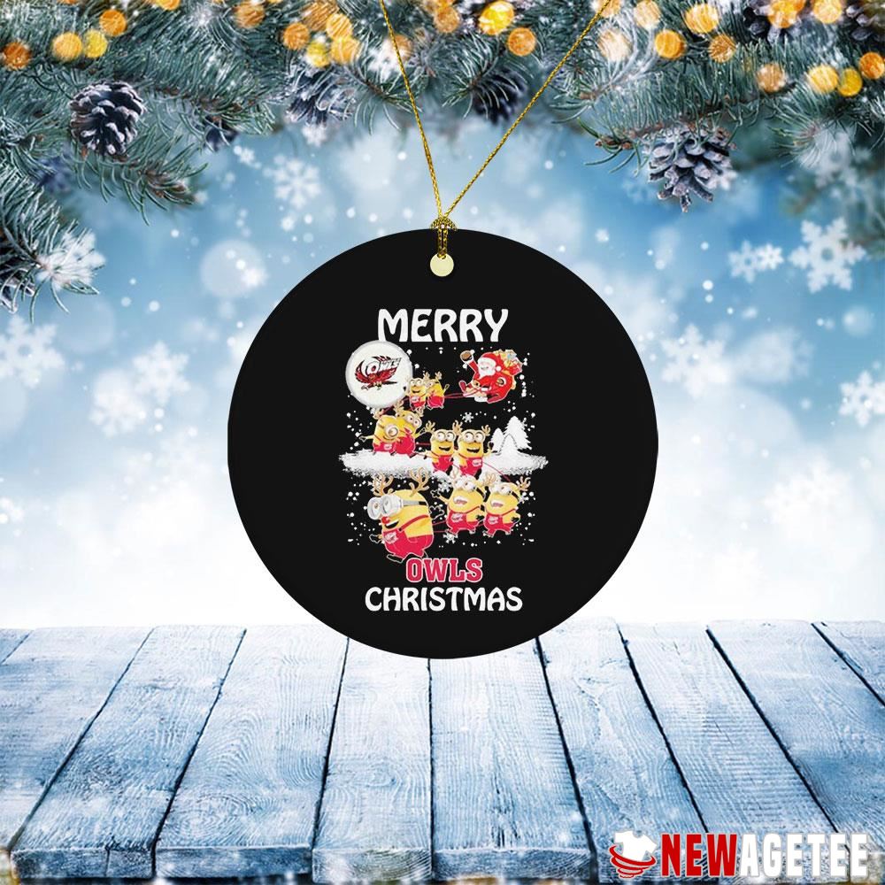 Minions Merry Temple Owls Christmas Ornament