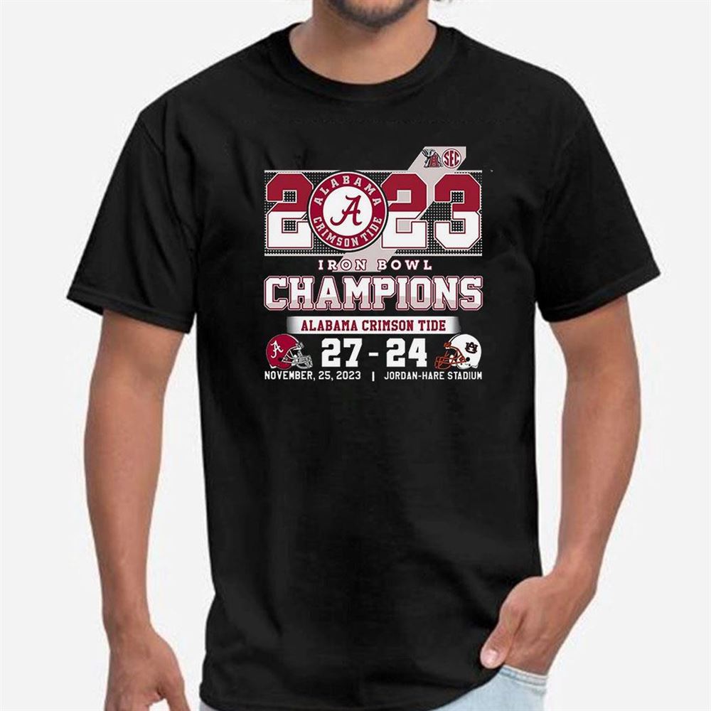Iron Bowl Champions 2023 Alabama Crimson Tide 27 – 24 Auburn Tigers November 25 T-shirt