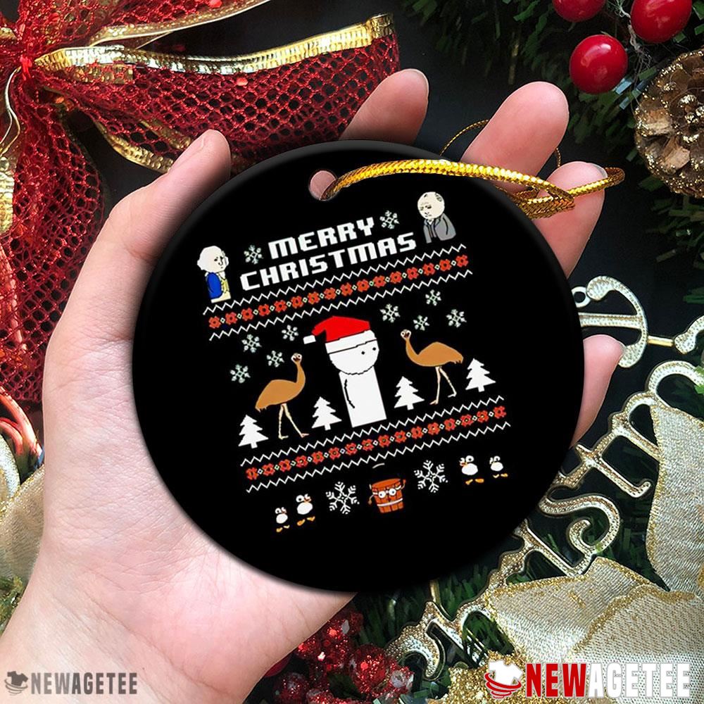 Merry Christmas Snowman And Animals Ornament