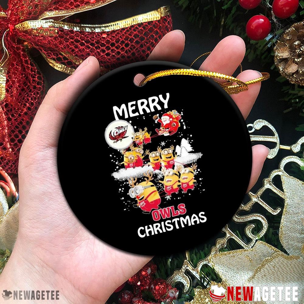 Minions Merry Temple Owls Christmas Ornament