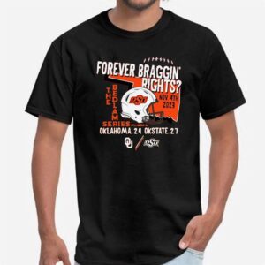 2 oklahoma state cowboys vs oklahoma sooners 2023 bedlam score t shirt ladies tee