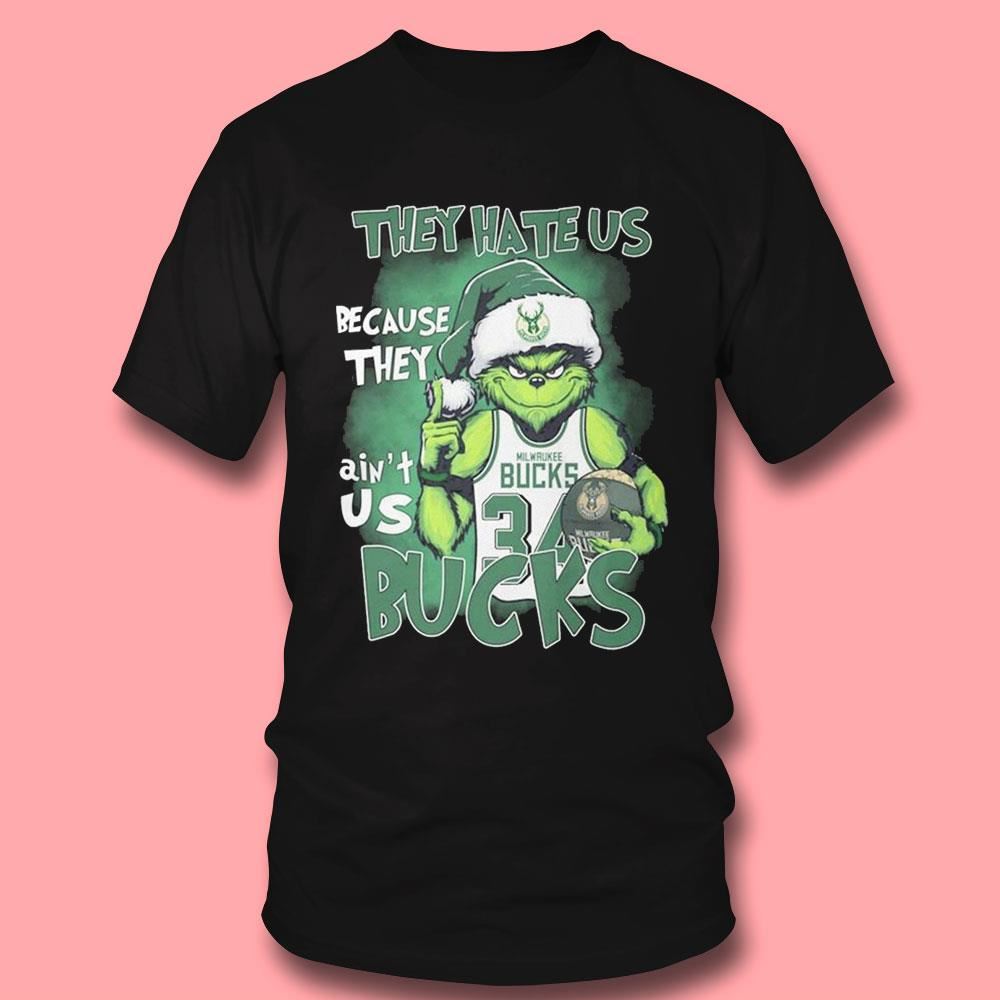 Santa Grinch They Hate Us Because They Ain’t Us Milwaukee Bucks Shirt Santa Grinch They Hate Us Because They Ain’t Us Milwaukee Bucks Shirt