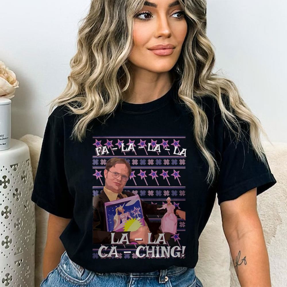 Dwight Schrute Fa La La Ca Ching Ugly Christmas Shirt Dwight Schrute Fa La La Ca Ching Ugly Christmas Shirt