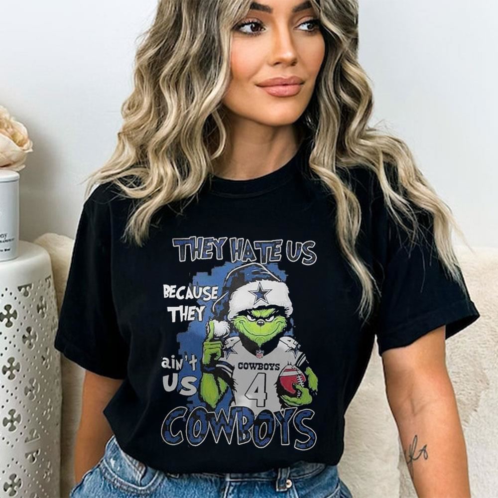 Santa Grinch They Hate Us Because They Ain’t Us Us Cowboys Shirt Santa Grinch They Hate Us Because They Ain’t Us Us Cowboys Shirt