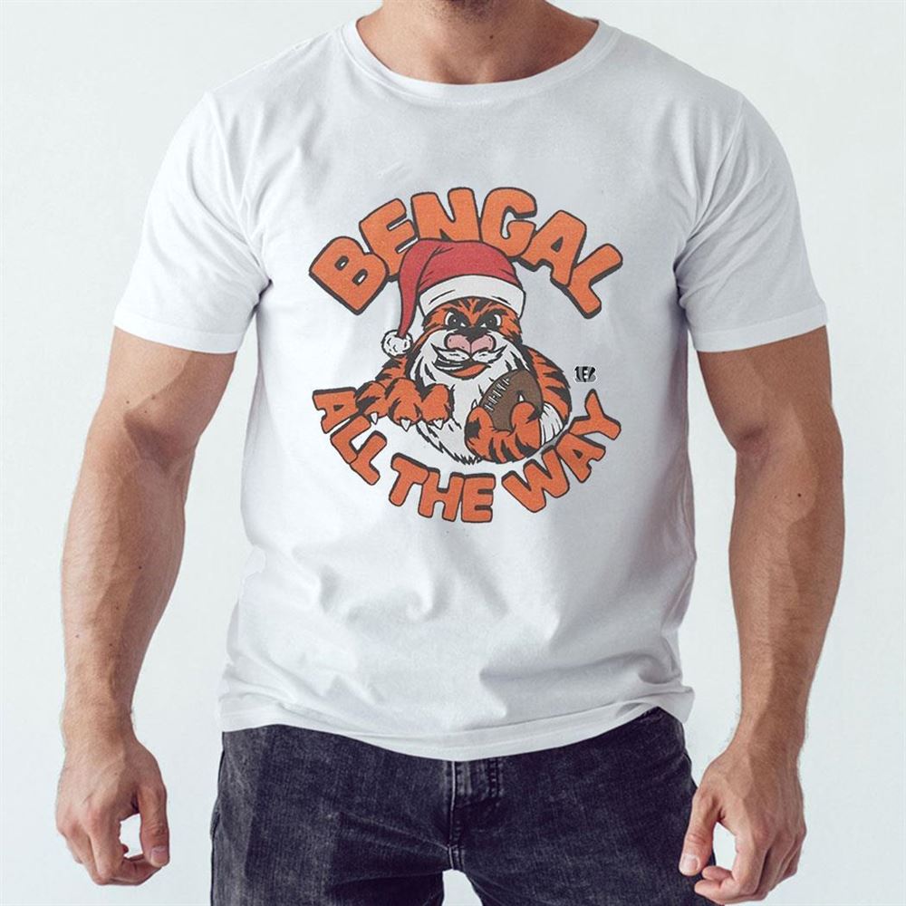 Cincinnati Bengals Bengal All The Way Christmas Shirt