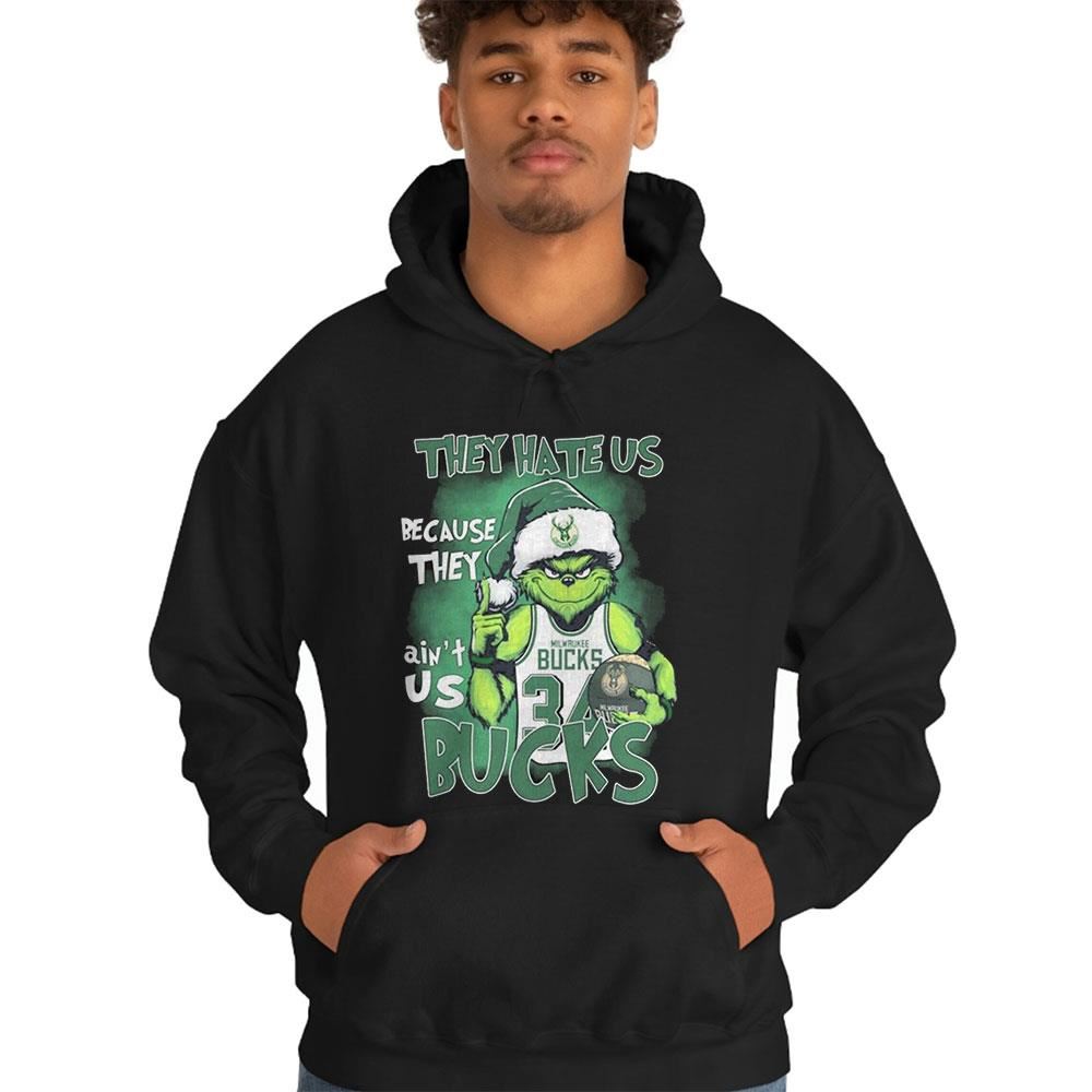 Santa Grinch They Hate Us Because They Ain’t Us Milwaukee Bucks Shirt Santa Grinch They Hate Us Because They Ain’t Us Milwaukee Bucks Shirt