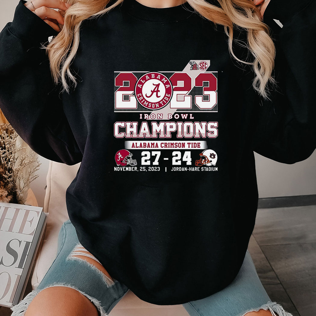 Iron Bowl Champions 2023 Alabama Crimson Tide 27 – 24 Auburn Tigers November 25 T-shirt