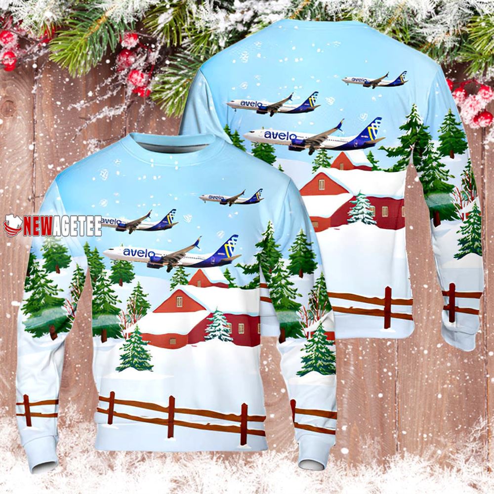 Avelo Airlines Boeing 737-86n Christmas Sweater