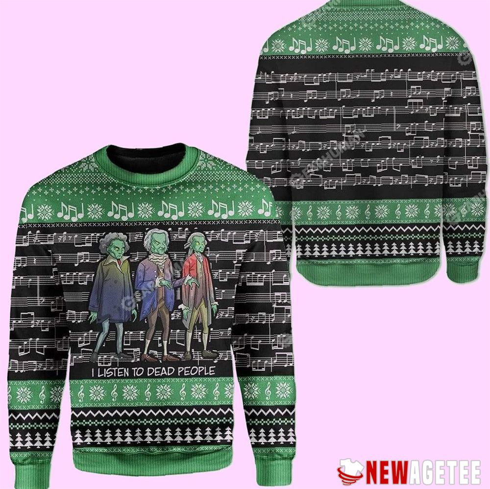 Beethoven Bach Mozart Zombie Dead People Ugly Christmas Sweater Beethoven Bach Mozart Zombie Dead People Ugly Christmas Sweater