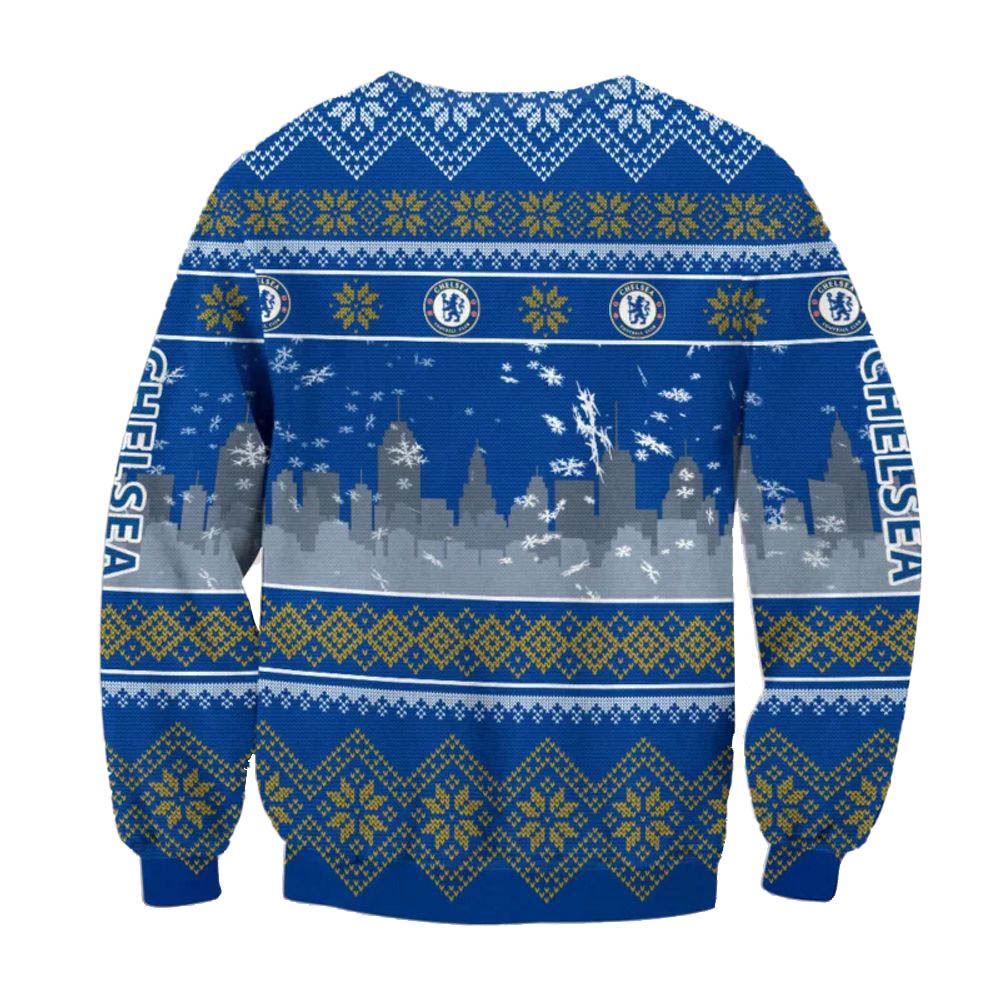Chelsea Fc Logo Ugly Christmas Sweater Chelsea Fc Logo Ugly Christmas Sweater