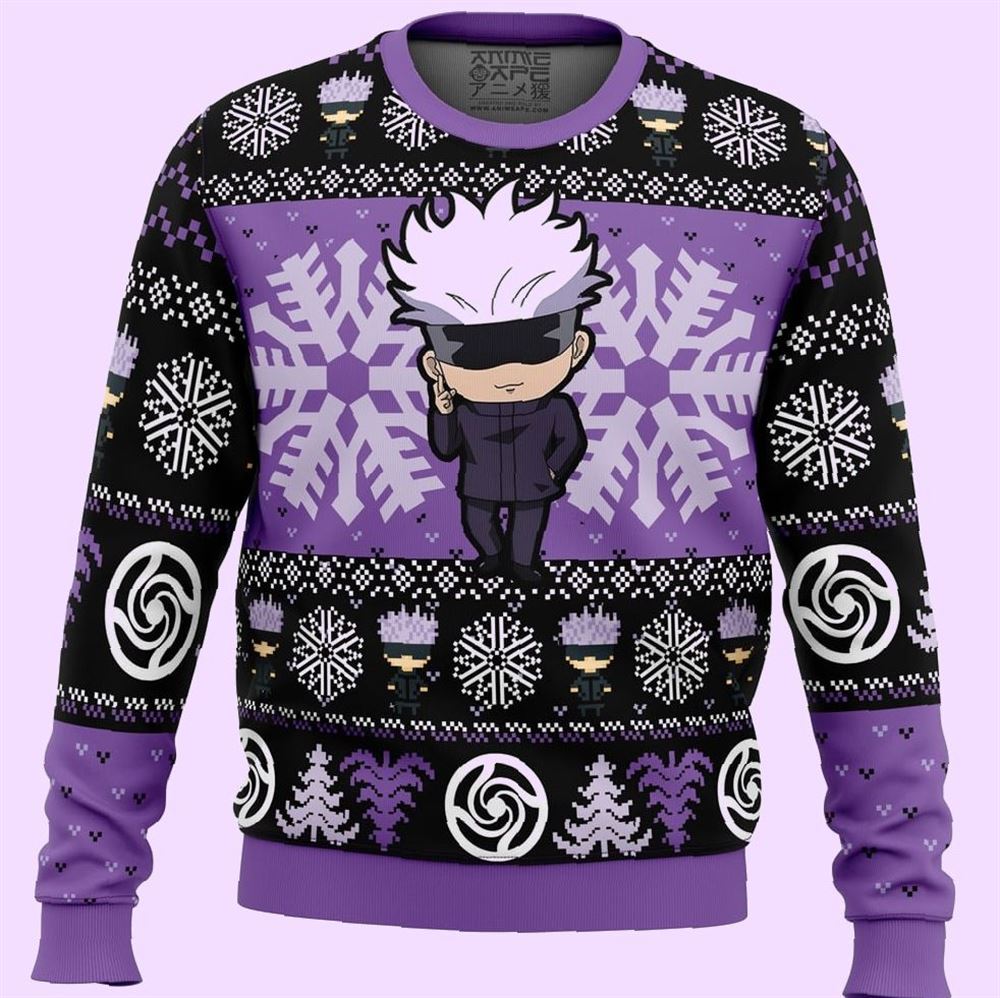 Chibi Satoru Gojo Jujutsu Kaisen Christmas Ugly Sweater