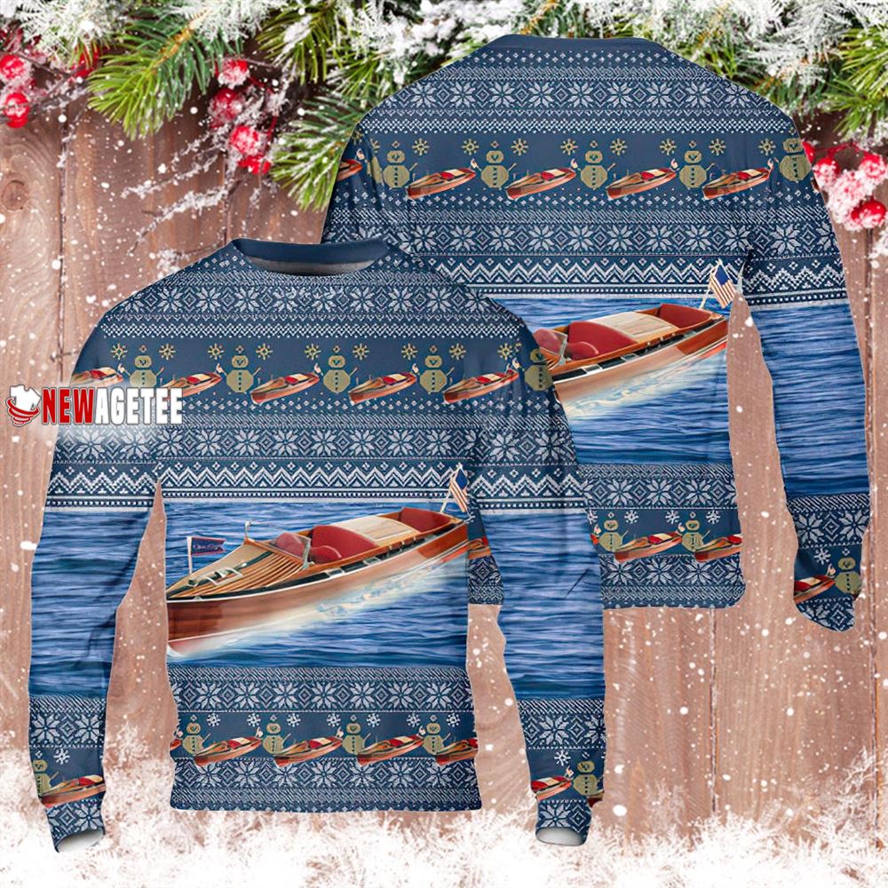Chris Craft Runabout Christmas Ugly Sweater