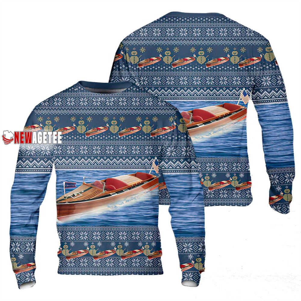 Chris Craft Runabout Christmas Ugly Sweater