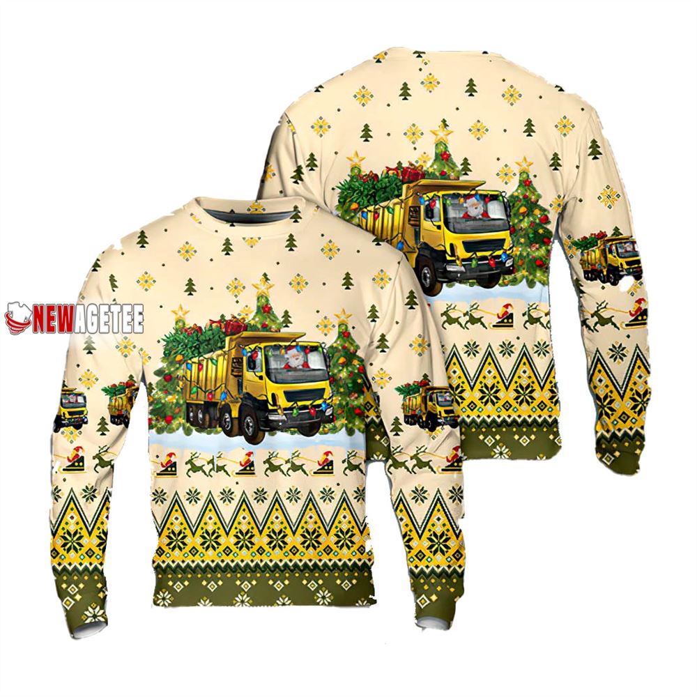 Christmas Dump Truck With Santa Sweater
