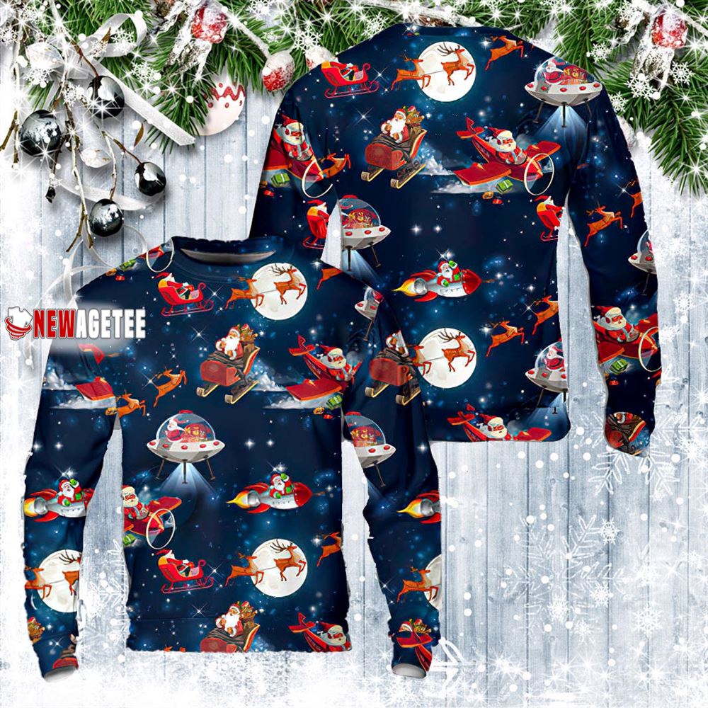 Christmas Space Pattern Noel Santa Sweater