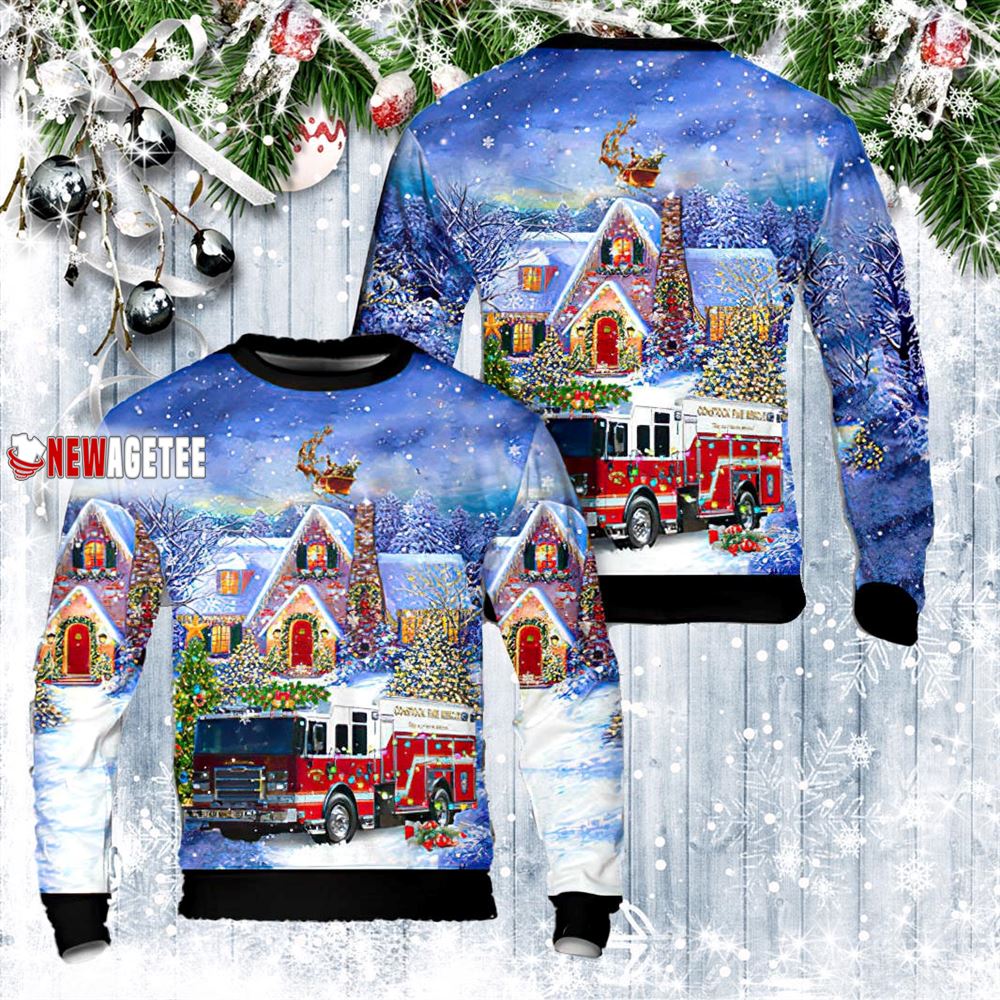 Comstock Fire Rescue Kalamazoo Michigan Chrisrtmas Sweater