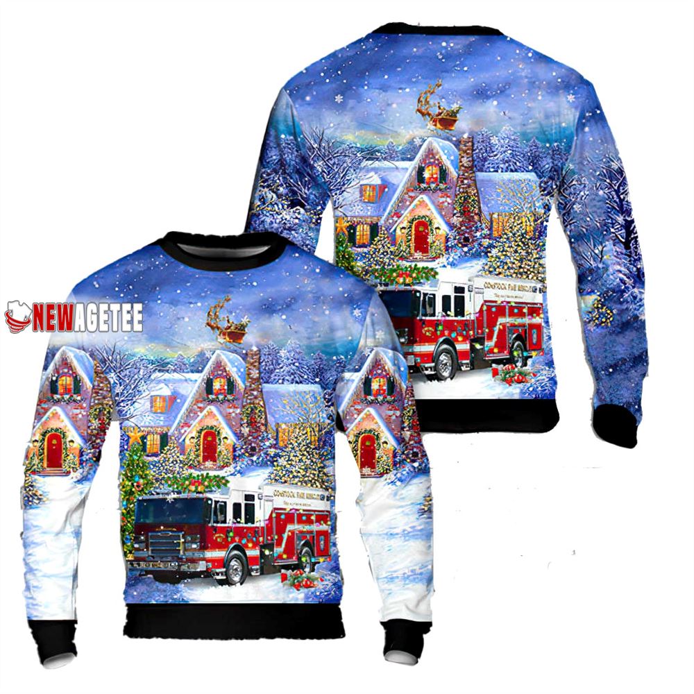 Comstock Fire Rescue Kalamazoo Michigan Chrisrtmas Sweater