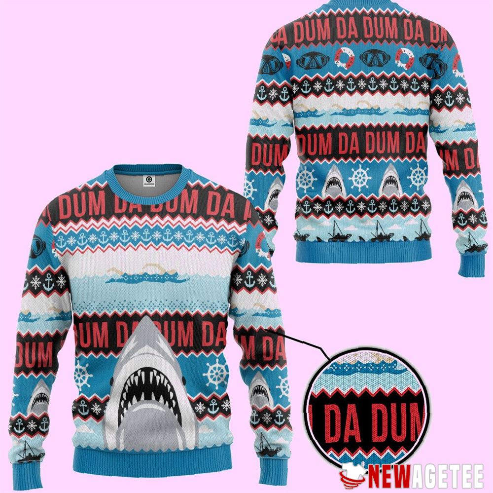 Da Dum Jaws Ugly Christmas Sweater