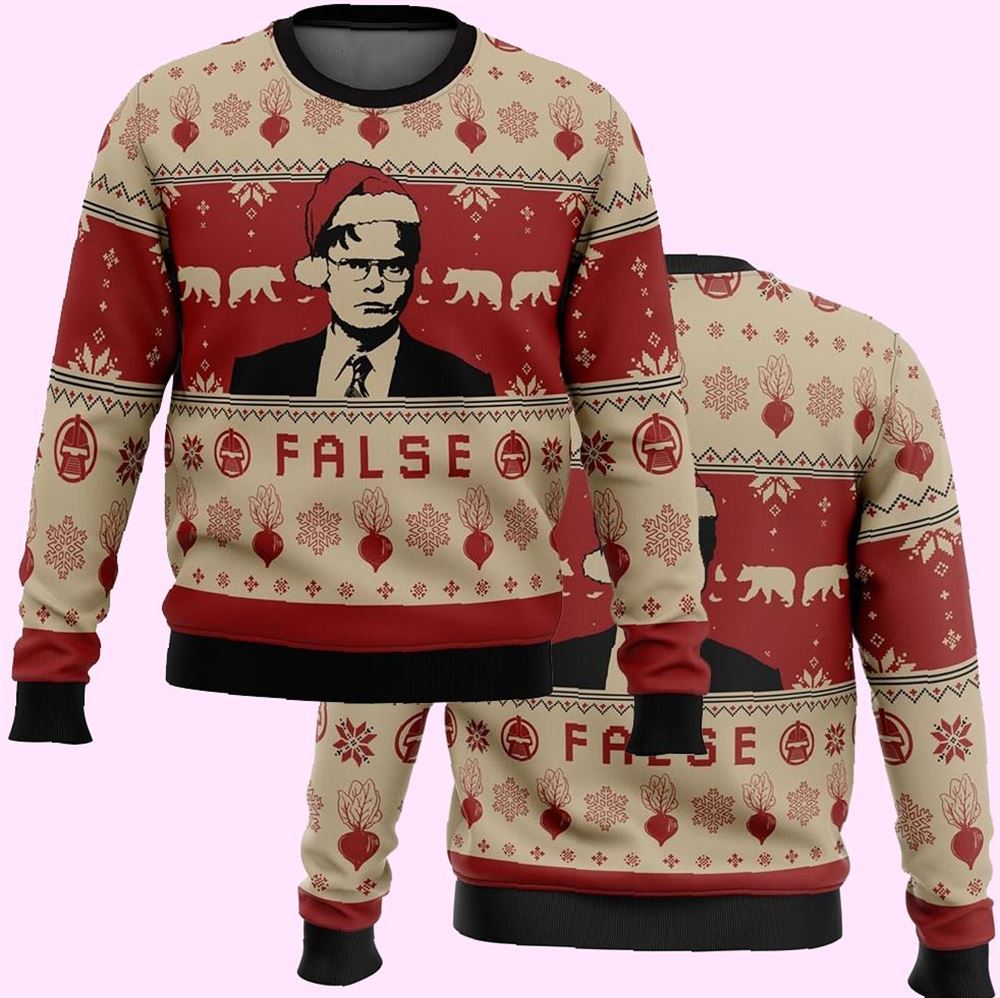 False Dwight The Office Christmas Ugly Sweater
