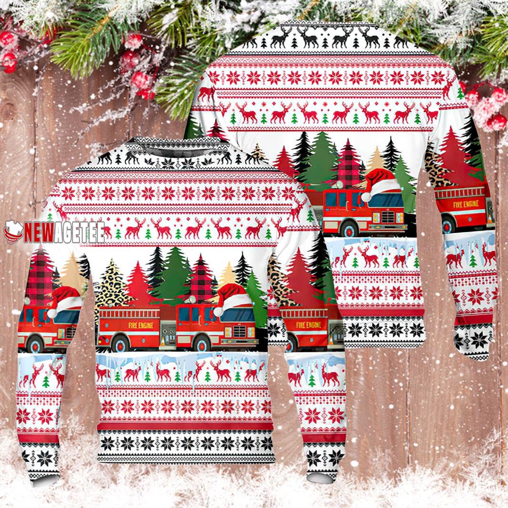 Fire Water Tanker Christmas Sweater