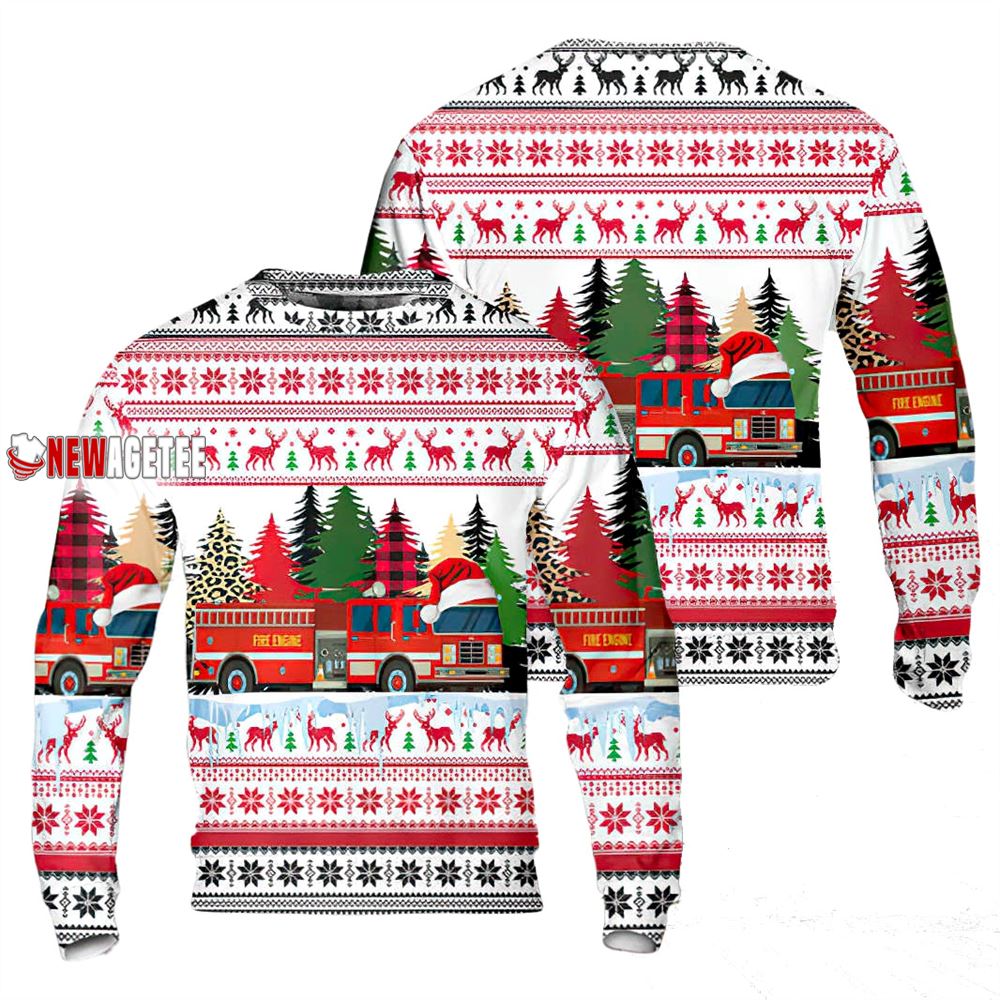 Fire Water Tanker Christmas Sweater