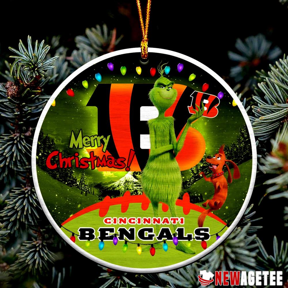 Funny Grinch Cincinnati Bengals Nfl Merry Christmas Ornaments Tree Decoration Holiday Gift