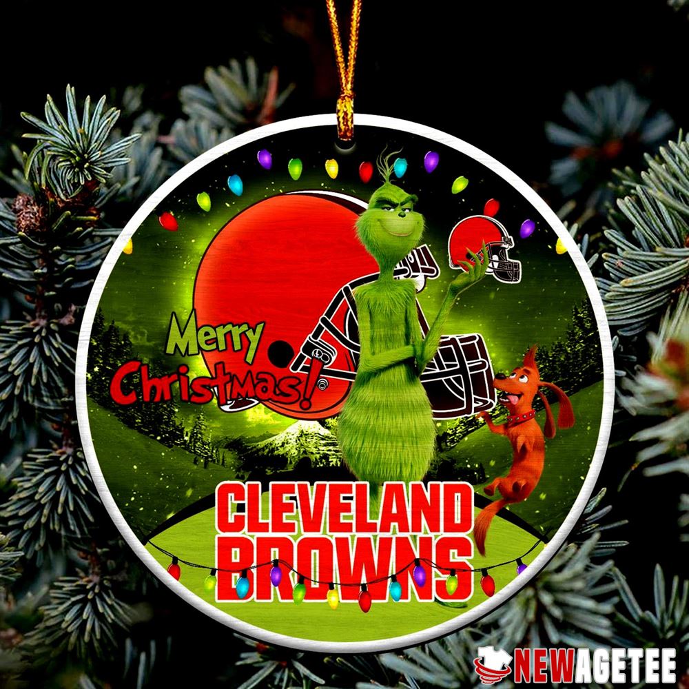 Funny Grinch Cleveland Browns Nfl Merry Christmas Ornaments Tree Decoration Holiday Gift