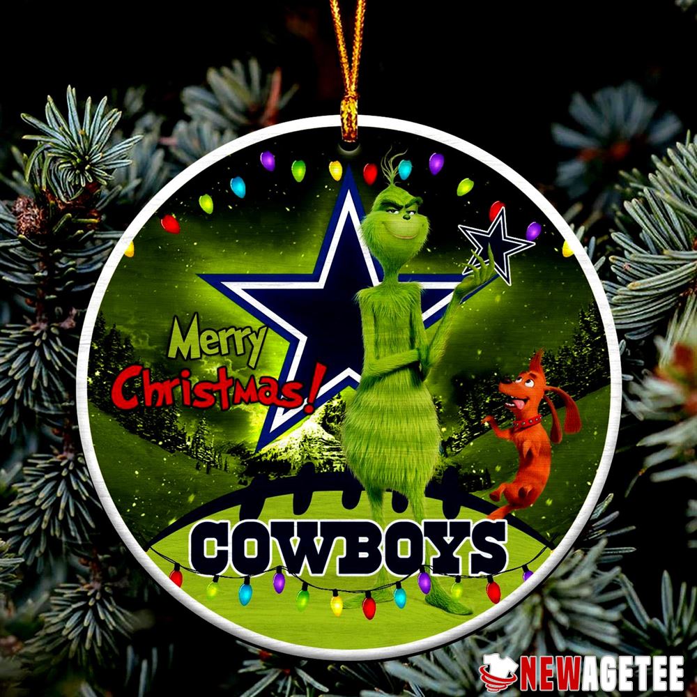 Funny Grinch Dallas Cowboys Nfl Merry Christmas Ornaments Tree Decoration Holiday Gift