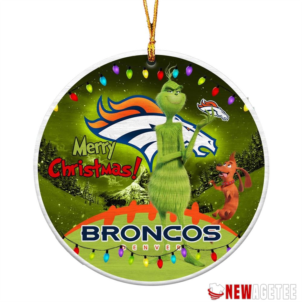 Funny Grinch Denver Broncos Nfl Merry Christmas Ornaments Tree Decoration Decoration