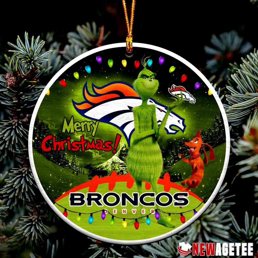 Funny Grinch Denver Broncos Nfl Merry Christmas Ornaments Tree Decoration Decoration