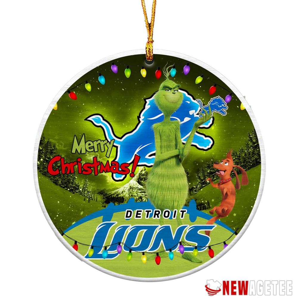 Funny Grinch Detroit Lions Nfl Merry Christmas Ornaments Tree Decoration Holiday Gift