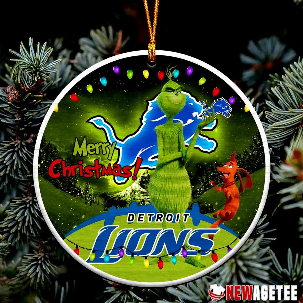 Funny Grinch Detroit Lions Nfl Merry Christmas Ornaments Tree Decoration Holiday Gift