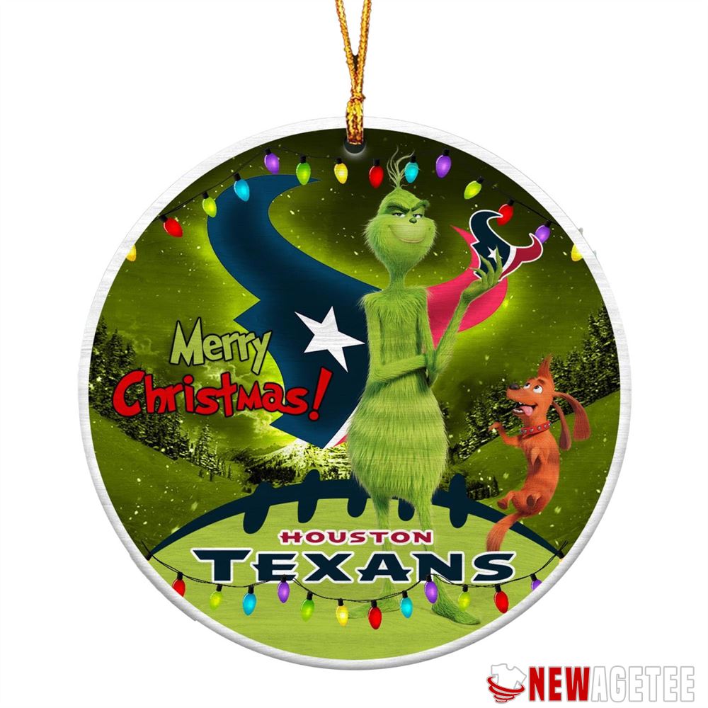 Funny Grinch Houston Texans Nfl Merry Christmas Ornaments Tree Decoration